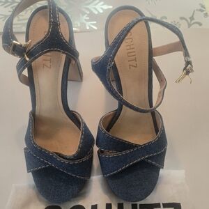 Schutz Women's Blue Denim Sandals